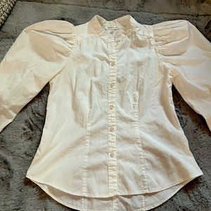 White Social Front button Long Sleeve Shirt